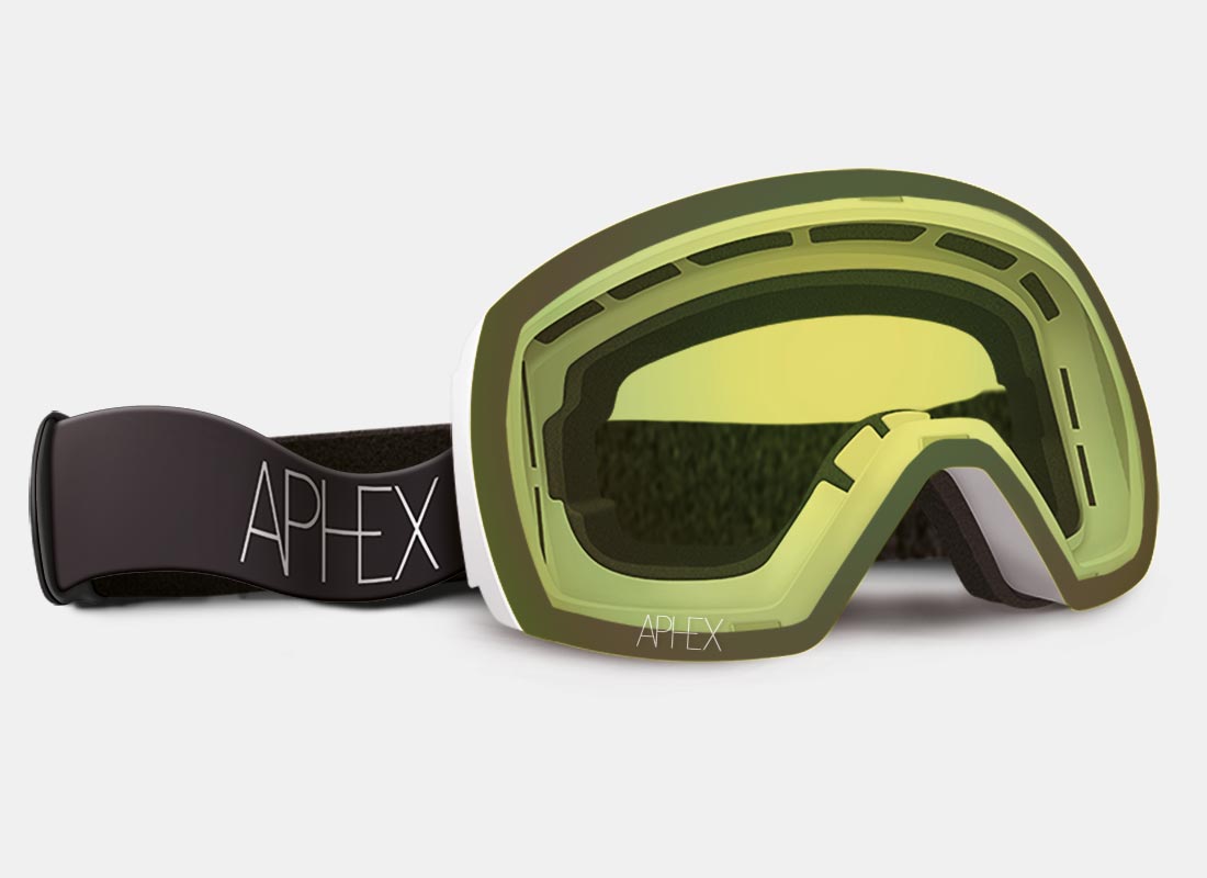 STYX Frame in White with Revo Blue Lens Pack (Cat.2 and Cat.1) plus choice of strap.