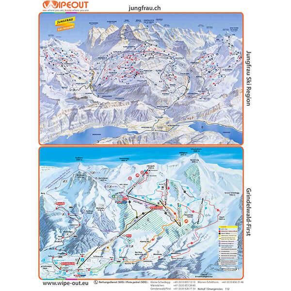 Jungfrau - Microfibre Ski Piste Map by WIPEOUT