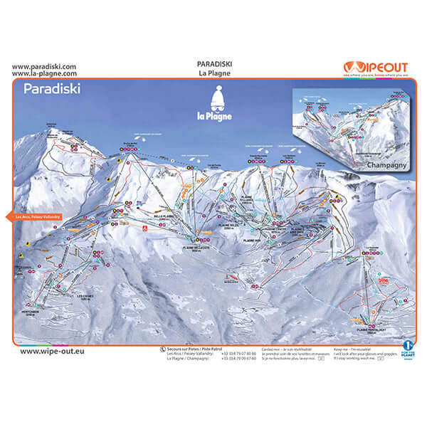 Image of the Wipeout Paradiski, La Plagne and Champagny piste maps