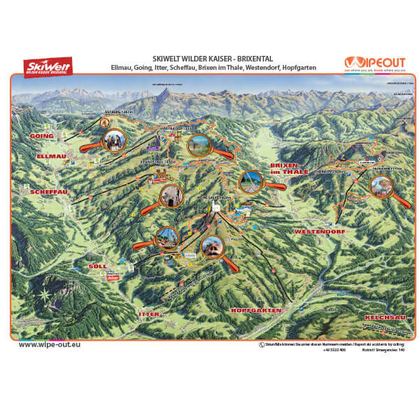 Ski Welt - Plan des Pistes en Microfibre par WIPEOUT