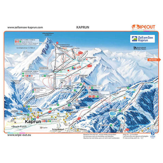 Zell am See Kaprun - Microfibre Piste Map by WIPEOUT