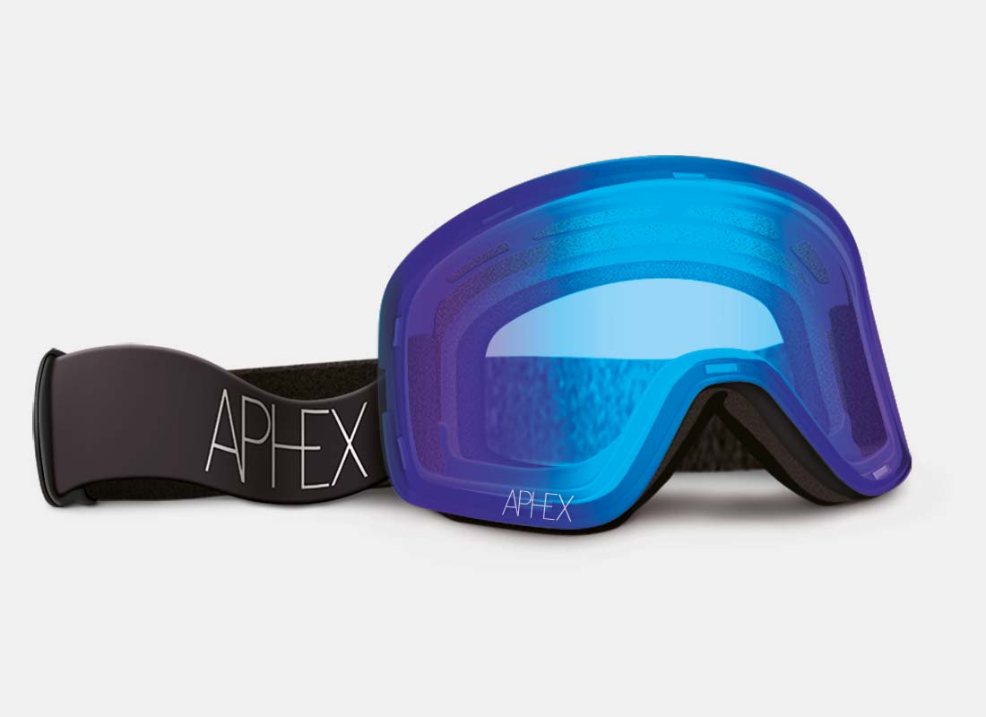 low light snowboard goggles Oxia Matt Black Frame with Q-VIEW Lowlight Lens from Aphex