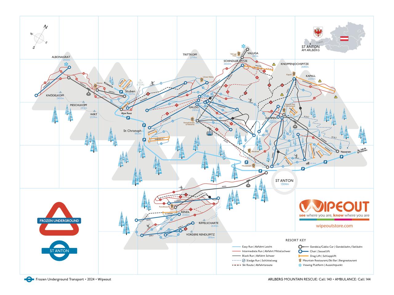 St Anton Piste Map