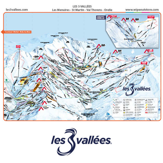 Trois Vallées - Plan des Pistes en Microfibre par WIPEOUT