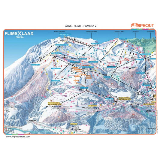 Flims Laax Falera - Microfibre Ski Piste Map by WIPEOUT