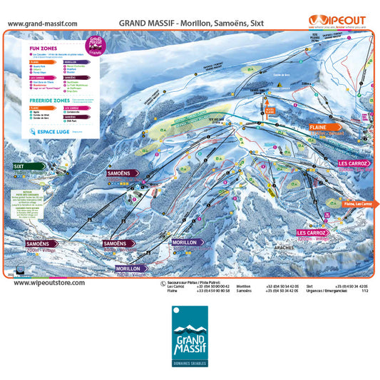 Grand Massif - Plan des Pistes en Microfibre par WIPEOUT