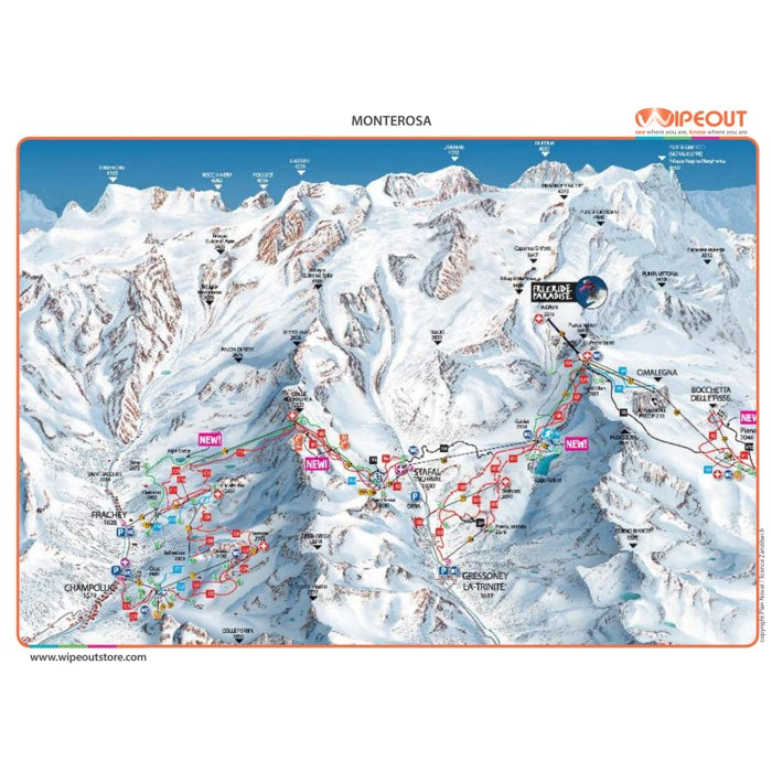 Flims Laax - Plan des Pistes en Microfibre par WIPEOUT