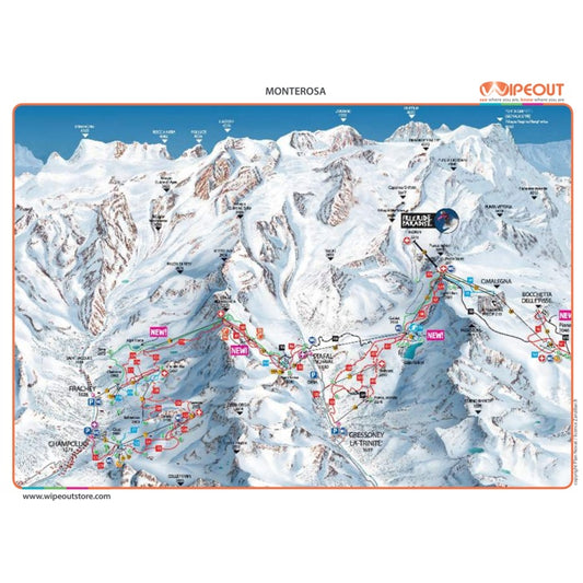 Monterosa Ski - Microfibre Ski Piste Map by WIPEOUT