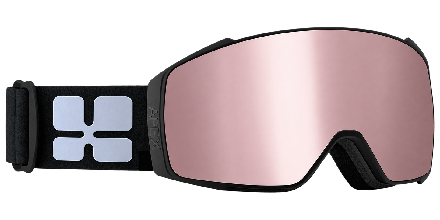 Orion Frame in Matt Black with Revo Pink Lens Pack (Cat.3 and Cat.1) plus choice of strap.