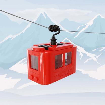 Red Telecabine made from LEGO®