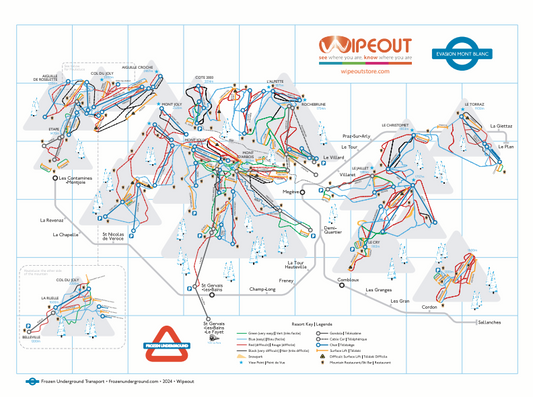 St Gervais / Megeve Piste Map - by FROZEN UNDERGROUND