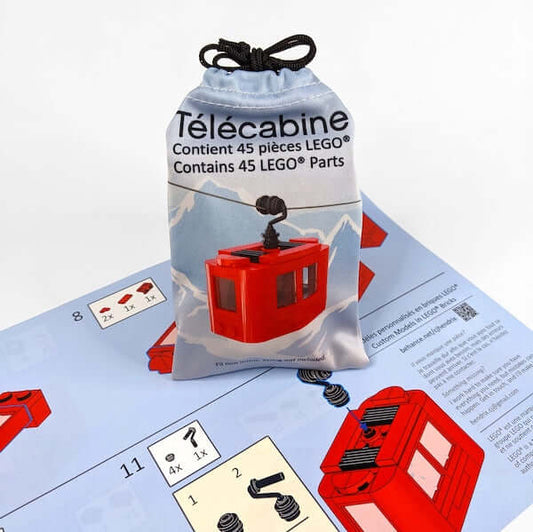 Red Telecabine made from LEGO®