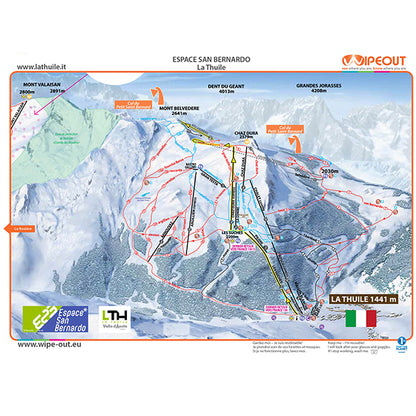 Alpe d'Huez - Plan des Pistes en Microfibre par WIPEOUT