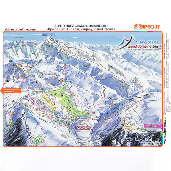 Alpe d'Huez Ski Piste Map - side 1