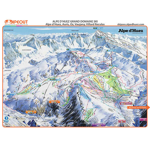 Alpe d'Huez Ski Piste Map - side 2