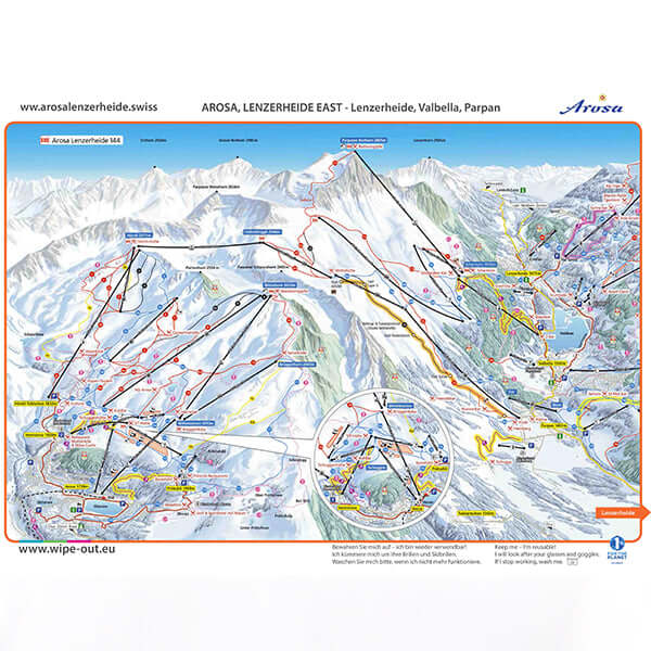 ski piste map Arosa, Lenzerheide East, Switzerland
