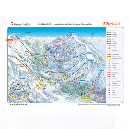 reverse of ski piste map of Arosa Lenzerheide Switzerland