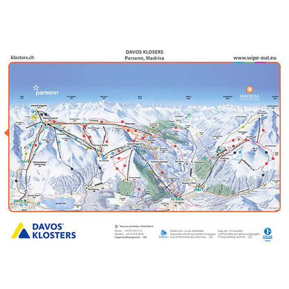 Image of the Wipeout Davos Kloster Ski Resort Piste Map covering Parsen, Madrisa