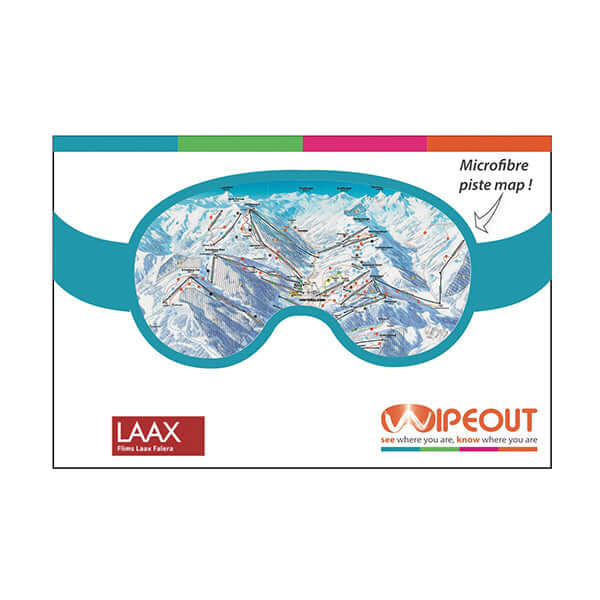 Image of the Packaging for Wipeout Microfibe piste map for Laax Flims Switzerland