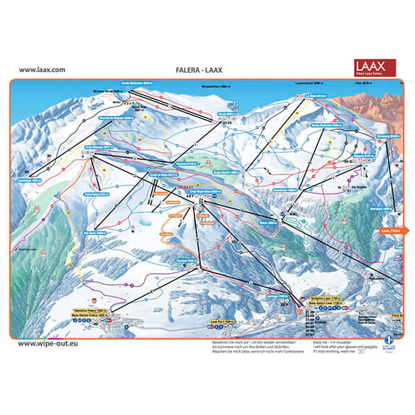 Flims Laax Falera - Microfibre Ski Piste Map by WIPEOUT – wipeoutstore.com