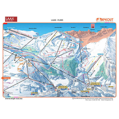 Image of the Wipeout Laax Flims Ski Report Microfibe Piste Map