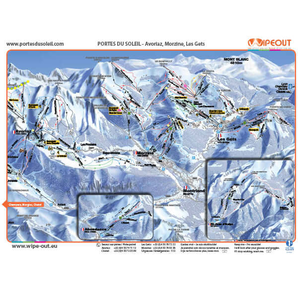 Portes du Soleil - Plan des Pistes en Microfibre par WIPEOUT