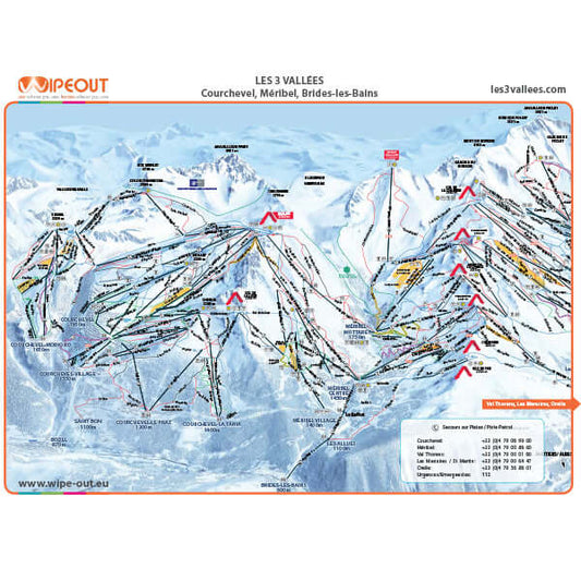 Three Valleys - Microfibre Piste Map by WIPEOUT