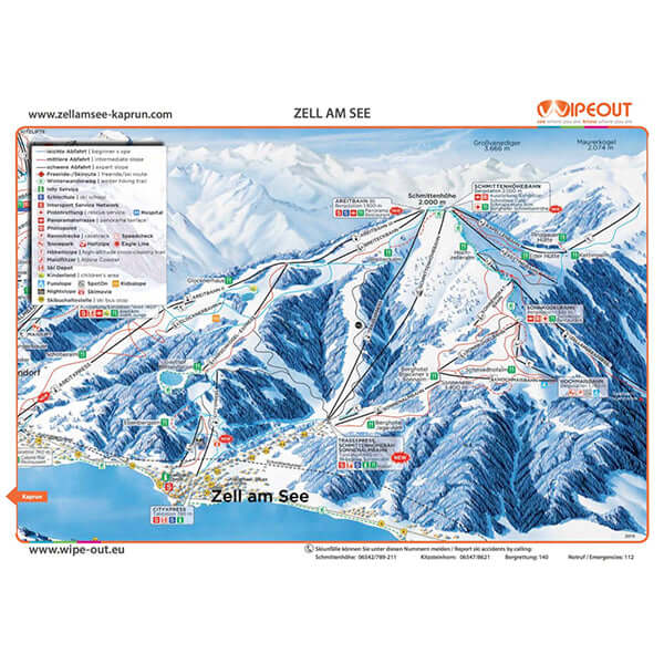 Zell am See Kaprun - Microfibre Piste Map by WIPEOUT